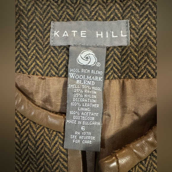 Kate Hill wool blend Taupe Herringbone Jacket - Picture 5 of 8
